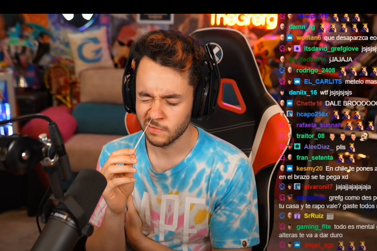 TheGrefg en el moment de fer-se la prova